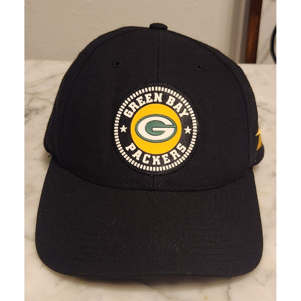 Vintage Green Bay Packers Hat Black Snapback Reebok Gold Vector Logo Wool Blend
